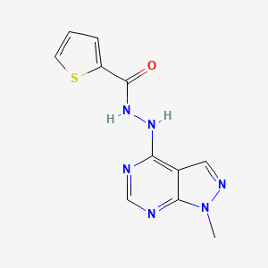 molecular formula C11H10N6OS B12203903 N'-(1-methyl-1H-pyrazolo[3,4-d]pyrimidin-4-yl)thiophene-2-carbohydrazide 