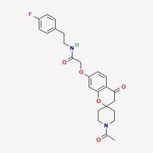 2-[(1'-acetyl-4-oxo-3,4-dihydrospiro[chromene-2,4'-piperidin]-7-yl)oxy]-N-[2-(4-fluorophenyl)ethyl]acetamide