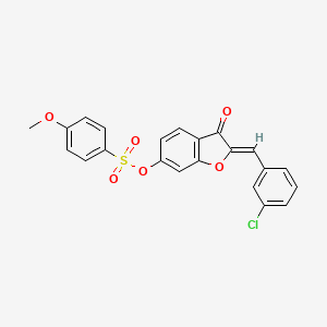 (2Z)-2-(3-chlorobenzylidene)-3-oxo-2,3-dihydro-1-benzofuran-6-yl 4-methoxybenzenesulfonate