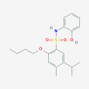 molecular formula C20H27NO4S B12203912 {[2-Butoxy-4-methyl-5-(methylethyl)phenyl]sulfonyl}(2-hydroxyphenyl)amine 