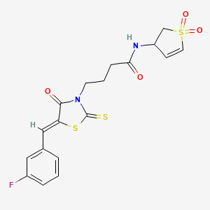 N-(1,1-dioxido-2,3-dihydrothiophen-3-yl)-4-[(5Z)-5-(3-fluorobenzylidene)-4-oxo-2-thioxo-1,3-thiazolidin-3-yl]butanamide