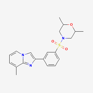 molecular formula C20H23N3O3S B12203937 2-{3-[(2,6-Dimethylmorpholin-4-yl)sulfonyl]phenyl}-8-methylimidazo[1,2-a]pyridine 