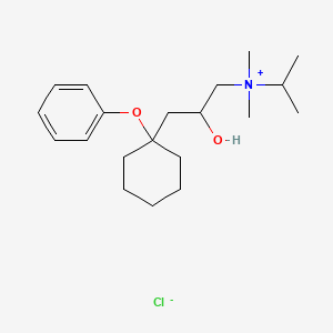 molecular formula C20H34ClNO2 B1220397 Cyclohexanepropanaminium, beta-hydroxy-N,N-dimethyl-N-(1-methylethyl)-1-phenoxy-, chloride CAS No. 83514-04-9
