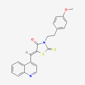 molecular formula C22H18N2O2S2 B12203975 (5Z)-3-[2-(4-methoxyphenyl)ethyl]-5-(quinolin-4-ylmethylidene)-2-thioxo-1,3-thiazolidin-4-one 