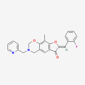 (7Z)-7-(2-fluorobenzylidene)-9-methyl-3-(pyridin-2-ylmethyl)-3,4-dihydro-2H-furo[3,2-g][1,3]benzoxazin-6(7H)-one