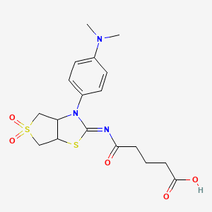 5-{[(2Z)-3-[4-(dimethylamino)phenyl]-5,5-dioxidotetrahydrothieno[3,4-d][1,3]thiazol-2(3H)-ylidene]amino}-5-oxopentanoic acid