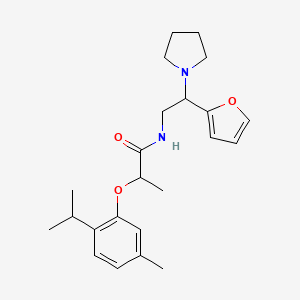 N-[2-(furan-2-yl)-2-(pyrrolidin-1-yl)ethyl]-2-[5-methyl-2-(propan-2-yl)phenoxy]propanamide