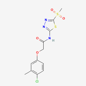 molecular formula C12H12ClN3O4S2 B12203981 2-(4-chloro-3-methylphenoxy)-N-(5-(methylsulfonyl)-1,3,4-thiadiazol-2-yl)acetamide 