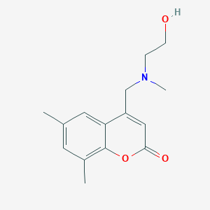 molecular formula C15H19NO3 B12203995 4-{[(2-hydroxyethyl)(methyl)amino]methyl}-6,8-dimethyl-2H-chromen-2-one 