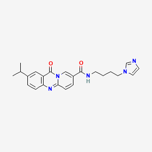 molecular formula C23H25N5O2 B1220402 N-(4-1H-Imidazol-1-yl)butyl-2-(1-methylethyl)-11-oxo-11H-pyrido(2,1b)quinazoline-8-carboxamide CAS No. 88939-84-8