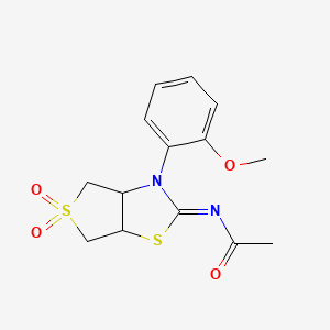 N-[(2Z)-3-(2-methoxyphenyl)-5,5-dioxidotetrahydrothieno[3,4-d][1,3]thiazol-2(3H)-ylidene]acetamide