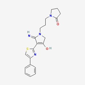 1-{3-[4-hydroxy-2-imino-3-(4-phenyl-1,3-thiazol-2-yl)-2,5-dihydro-1H-pyrrol-1-yl]propyl}pyrrolidin-2-one