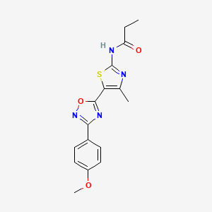 N-[(2Z)-5-[3-(4-methoxyphenyl)-1,2,4-oxadiazol-5-yl]-4-methyl-1,3-thiazol-2(3H)-ylidene]propanamide