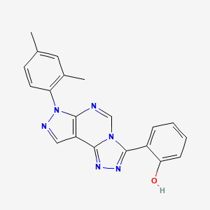 molecular formula C20H16N6O B12204074 2-[3-(2,4-Dimethylphenyl)-6-hydropyrazolo[5,4-d]1,2,4-triazolo[4,5-e]pyrimidin-7-yl]phenol 