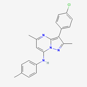 molecular formula C21H19ClN4 B12204088 3-(4-chlorophenyl)-2,5-dimethyl-N-(4-methylphenyl)pyrazolo[1,5-a]pyrimidin-7-amine 