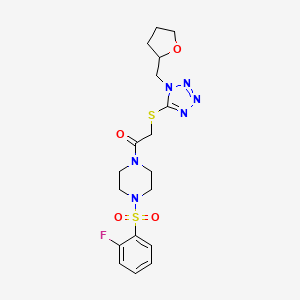 1-[4-(2-fluorobenzenesulfonyl)piperazin-1-yl]-2-({1-[(oxolan-2-yl)methyl]-1H-1,2,3,4-tetrazol-5-yl}sulfanyl)ethan-1-one