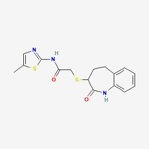 2-[(2-hydroxy-4,5-dihydro-3H-1-benzazepin-3-yl)sulfanyl]-N-(5-methyl-1,3-thiazol-2-yl)acetamide