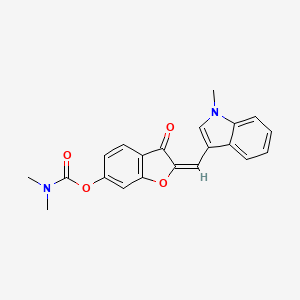 molecular formula C21H18N2O4 B12204113 (2E)-2-[(1-methyl-1H-indol-3-yl)methylidene]-3-oxo-2,3-dihydro-1-benzofuran-6-yl dimethylcarbamate 