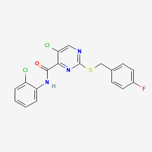 5-chloro-N-(2-chlorophenyl)-2-[(4-fluorobenzyl)sulfanyl]pyrimidine-4-carboxamide