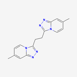 molecular formula C16H16N6 B1220413 1,2-Bis(7-methyl-[1,2,4]triazolo[4,3-a]pyridin-3-yl)ethane CAS No. 64762-53-4