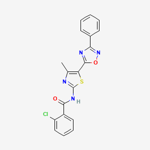 2-chloro-N-[(2E)-4-methyl-5-(3-phenyl-1,2,4-oxadiazol-5-yl)-1,3-thiazol-2(3H)-ylidene]benzamide