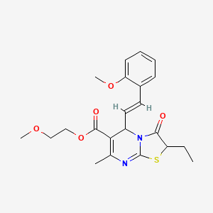 2-methoxyethyl 2-ethyl-5-[(E)-2-(2-methoxyphenyl)ethenyl]-7-methyl-3-oxo-5H-[1,3]thiazolo[3,2-a]pyrimidine-6-carboxylate