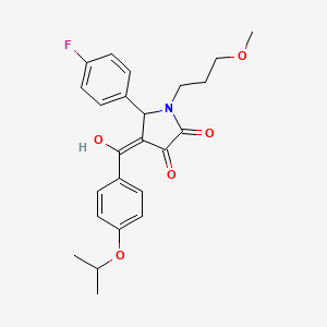 (4E)-5-(4-fluorophenyl)-4-{hydroxy[4-(propan-2-yloxy)phenyl]methylidene}-1-(3-methoxypropyl)pyrrolidine-2,3-dione