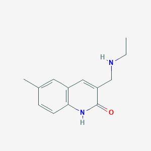 molecular formula C13H16N2O B1220417 3-(ethylaminomethyl)-6-methyl-1H-quinolin-2-one 