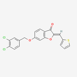 molecular formula C20H12Cl2O3S B12204174 6-[(3,4-Dichlorophenyl)methoxy]-2-(2-thienylmethylene)benzo[b]furan-3-one 