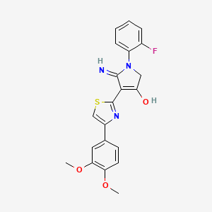 5-amino-4-[4-(3,4-dimethoxyphenyl)-1,3-thiazol-2-yl]-1-(2-fluorophenyl)-1,2-dihydro-3H-pyrrol-3-one