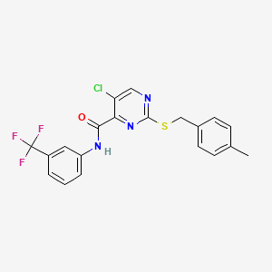 5-chloro-2-[(4-methylbenzyl)sulfanyl]-N-[3-(trifluoromethyl)phenyl]pyrimidine-4-carboxamide