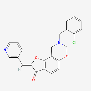 (2Z)-8-(2-chlorobenzyl)-2-(pyridin-3-ylmethylidene)-8,9-dihydro-7H-furo[2,3-f][1,3]benzoxazin-3(2H)-one