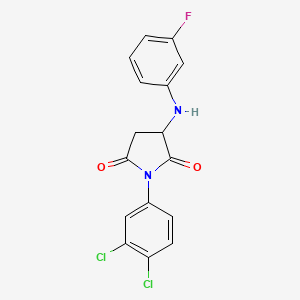 molecular formula C16H11Cl2FN2O2 B12204210 1-(3,4-Dichlorophenyl)-3-[(3-fluorophenyl)amino]azolidine-2,5-dione 