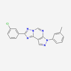 molecular formula C19H13ClN6 B12204213 2-(3-chlorophenyl)-7-(3-methylphenyl)-7H-pyrazolo[4,3-e][1,2,4]triazolo[1,5-c]pyrimidine 