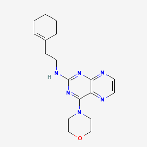 molecular formula C18H24N6O B12204230 N-[2-(cyclohex-1-en-1-yl)ethyl]-4-(morpholin-4-yl)pteridin-2-amine 