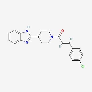 molecular formula C21H20ClN3O B12204251 (2E)-1-[4-(1H-benzimidazol-2-yl)piperidin-1-yl]-3-(4-chlorophenyl)prop-2-en-1-one 