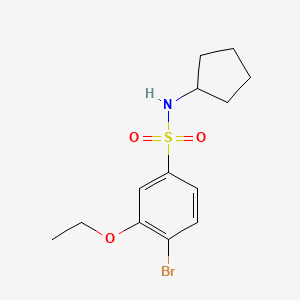 molecular formula C13H18BrNO3S B12204267 4-bromo-N-cyclopentyl-3-ethoxybenzenesulfonamide 