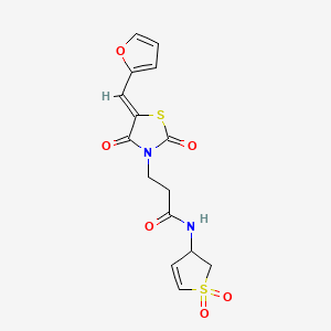 N-(1,1-dioxido-2,3-dihydrothiophen-3-yl)-3-[(5Z)-5-(furan-2-ylmethylidene)-2,4-dioxo-1,3-thiazolidin-3-yl]propanamide