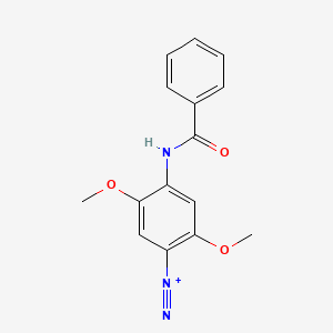 molecular formula C15H14N3O3+ B1220432 Benzenediazonium, 4-(benzoylamino)-2,5-dimethoxy- CAS No. 27766-45-6