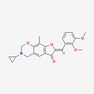 (7Z)-3-cyclopropyl-7-(2,3-dimethoxybenzylidene)-9-methyl-3,4-dihydro-2H-furo[3,2-g][1,3]benzoxazin-6(7H)-one