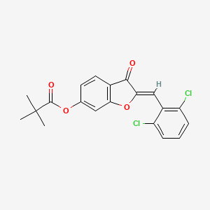 molecular formula C20H16Cl2O4 B12204333 (2Z)-2-(2,6-dichlorobenzylidene)-3-oxo-2,3-dihydro-1-benzofuran-6-yl 2,2-dimethylpropanoate 