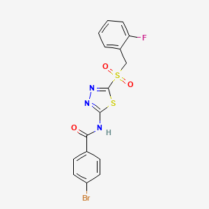 4-bromo-N-(5-((2-fluorobenzyl)sulfonyl)-1,3,4-thiadiazol-2-yl)benzamide