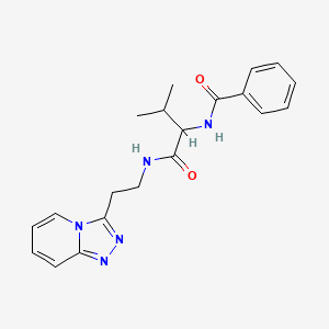 molecular formula C20H23N5O2 B12204360 N-(3-methyl-1-oxo-1-{[2-([1,2,4]triazolo[4,3-a]pyridin-3-yl)ethyl]amino}butan-2-yl)benzamide 