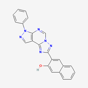 molecular formula C22H14N6O B12204380 3-(7-phenyl-7H-pyrazolo[4,3-e][1,2,4]triazolo[1,5-c]pyrimidin-2-yl)naphthalen-2-ol 