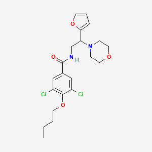 4-butoxy-3,5-dichloro-N-[2-(furan-2-yl)-2-(morpholin-4-yl)ethyl]benzamide