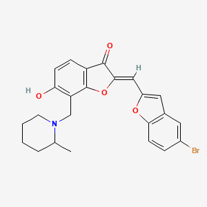 (2Z)-2-[(5-bromo-1-benzofuran-2-yl)methylidene]-6-hydroxy-7-[(2-methylpiperidin-1-yl)methyl]-1-benzofuran-3(2H)-one