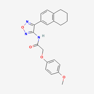 molecular formula C21H21N3O4 B12204436 2-(4-methoxyphenoxy)-N-[4-(5,6,7,8-tetrahydronaphthalen-2-yl)-1,2,5-oxadiazol-3-yl]acetamide 