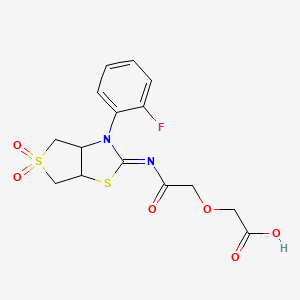 (2-{[(2Z)-3-(2-fluorophenyl)-5,5-dioxidotetrahydrothieno[3,4-d][1,3]thiazol-2(3H)-ylidene]amino}-2-oxoethoxy)acetic acid