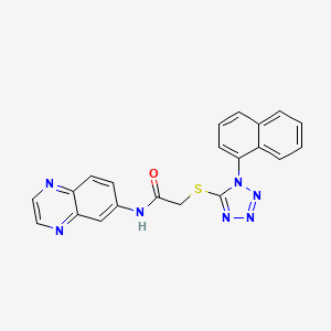 2-{[1-(naphthalen-1-yl)-1H-tetrazol-5-yl]sulfanyl}-N-(quinoxalin-6-yl)acetamide