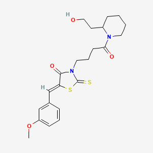 3-{4-[2-(2-Hydroxyethyl)piperidyl]-4-oxobutyl}-5-[(3-methoxyphenyl)methylene]-2-thioxo-1,3-thiazolidin-4-one